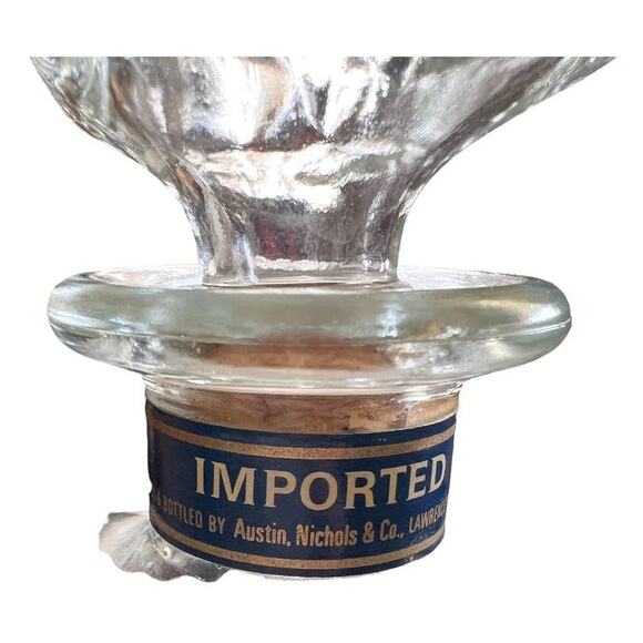 Vtg MCM Square Austin Nichols & CO Glass Decanter Bottle Cork Stopper Barware - Picture 2 of 10